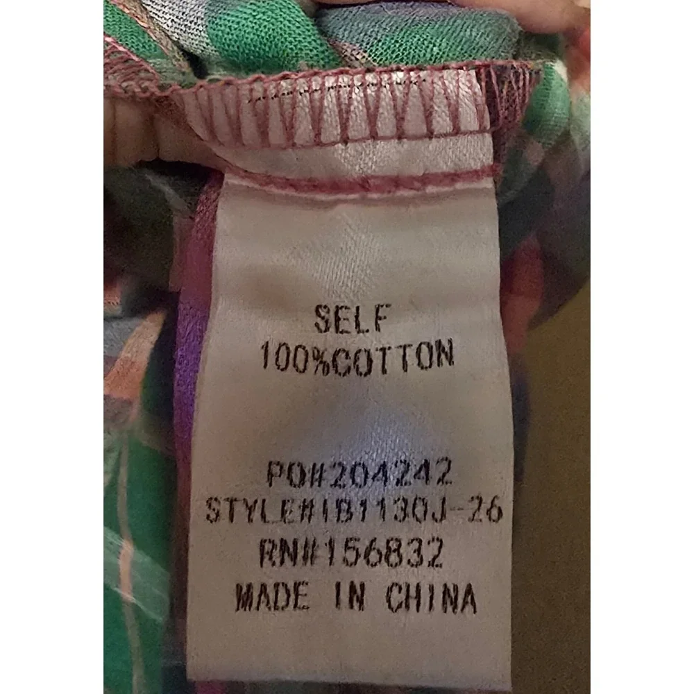 BIBI Womens Green Pink Plaid Cotton Wide Leg Overalls Jumpsuit IB1130J-26 New